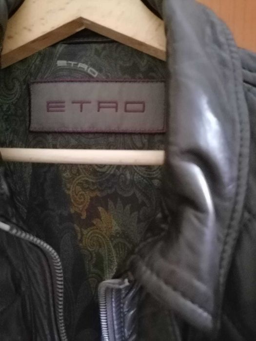Geacă autentică Etro piele și fîș
