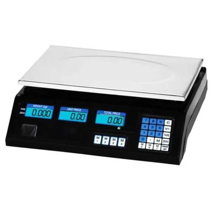 Cantar Electronic 40 kg cu Acumulator si Platan Inox Incarcare Priza