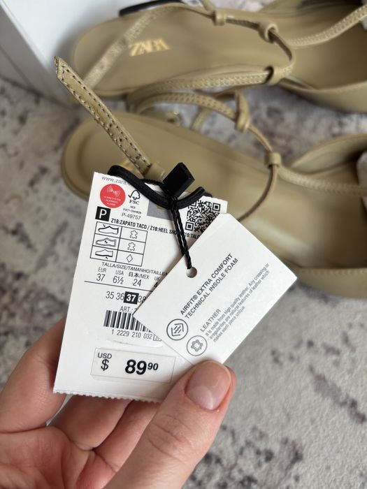 Pantofi Zara piele naturala decupat spate 37