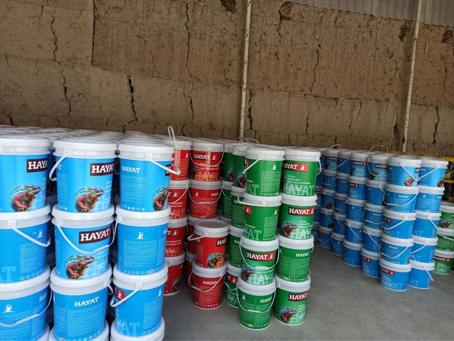 HAYAT bo‘yoqlari va suv-emulsiya, красоки и водоэмульсии от HAYAT