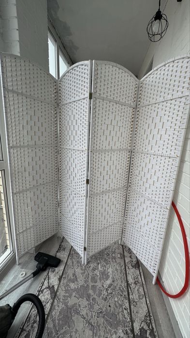 Ширма бамбуковая белая