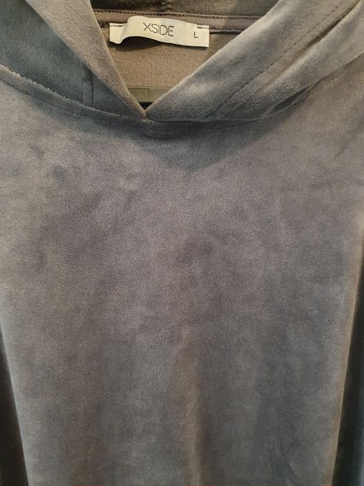 Hanorac scurt material plus gri L