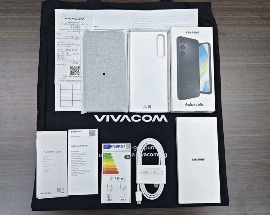 ЧИСТО НОВ  128GB Samsung A16 Гаранция от Vivacom до 2028год. Black