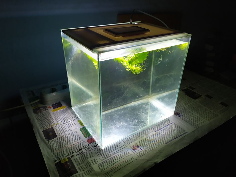 Аквариум 18л + комплект и рыбки.