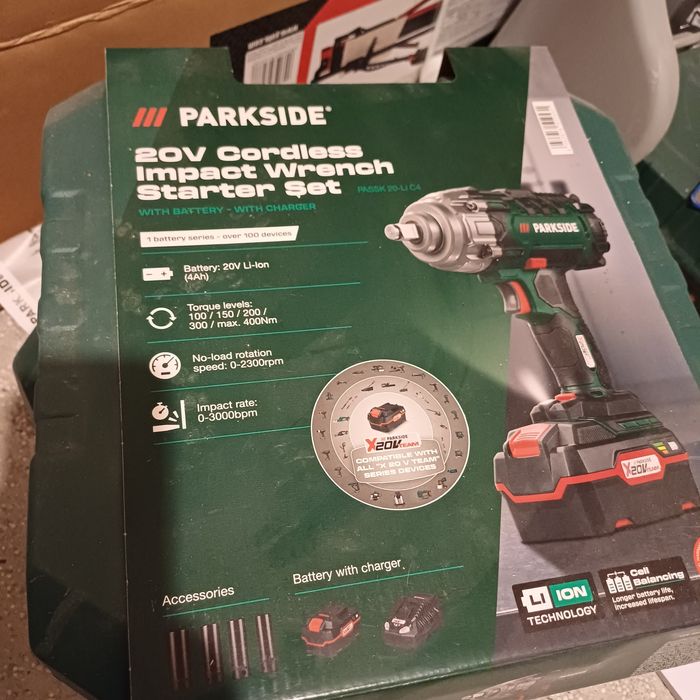 Cheie de impact Parkside PASSK 20 Li C4 – Nouă, Sigilată – Super preț!