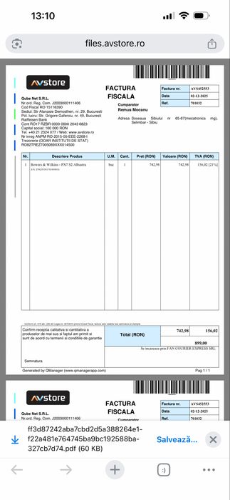 Vand casti bowers&wilkins px7 s2