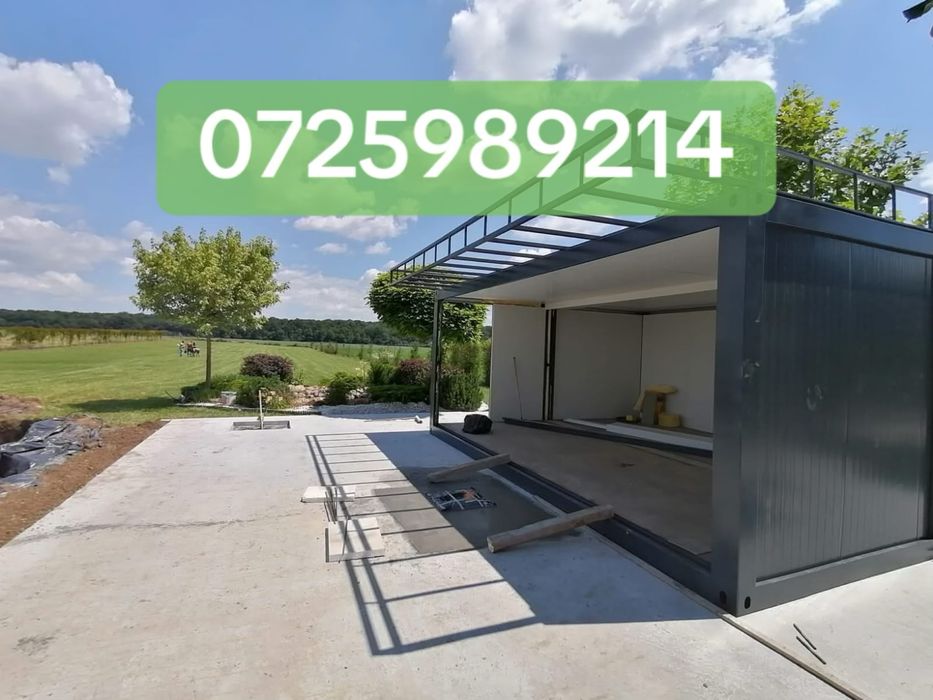 Container modular cu streasina 4.8 m x 6m abs metal containere