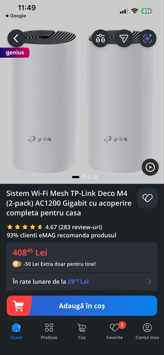 Sistem mesh Wi-Fi Dual Band Gigabit AC1200