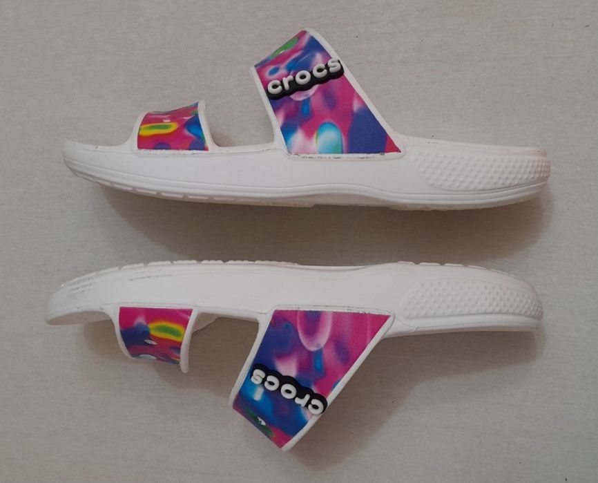 Crocs Slip On unisex, saboți  model tie-dye, cu imprimeu grafic, Nr 42 - 43 EU unisex