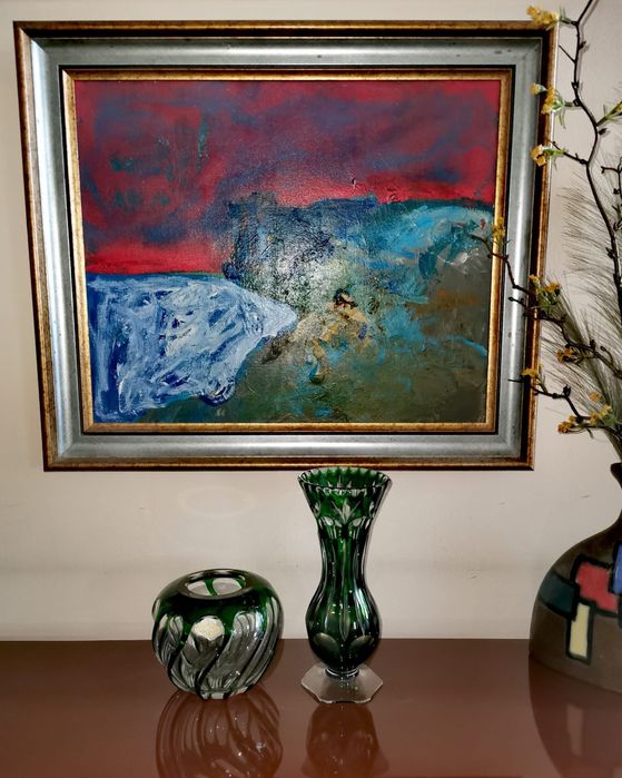 Антикварен масивен  диско  пепелник 1970г. Walther Glass