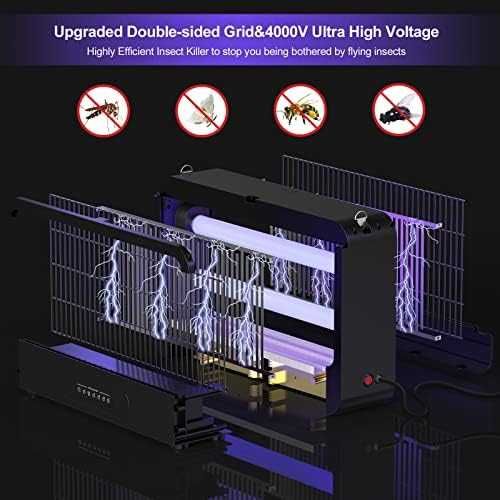 Нов Унищожител на насекоми FethFire Fly Zapper, 4000V, Двустранна UV Лампа
