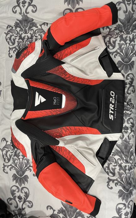 Geaca Moto Shima Str 2.0 Alb/Rosu/Negru 54