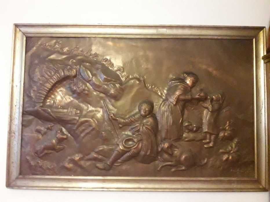 Tablou semnat din cupru