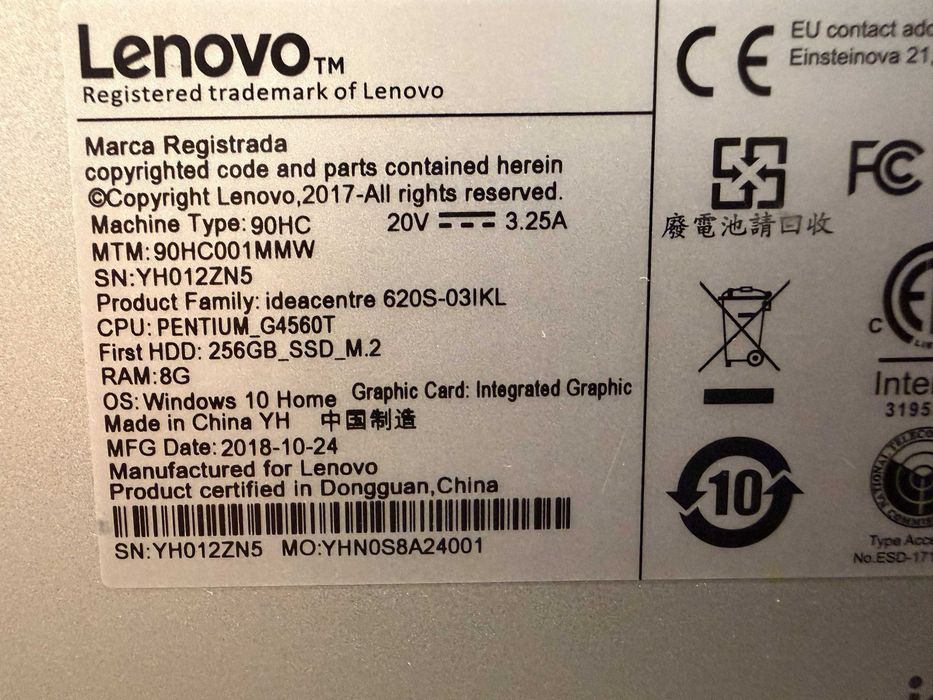 Mini PC Lenovo IdeaCentre 620S – SSD 256GB / 8GB RAM