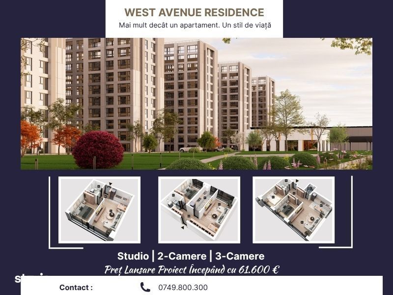 Studio finisat | pază 24/7 | Militari–West Gate