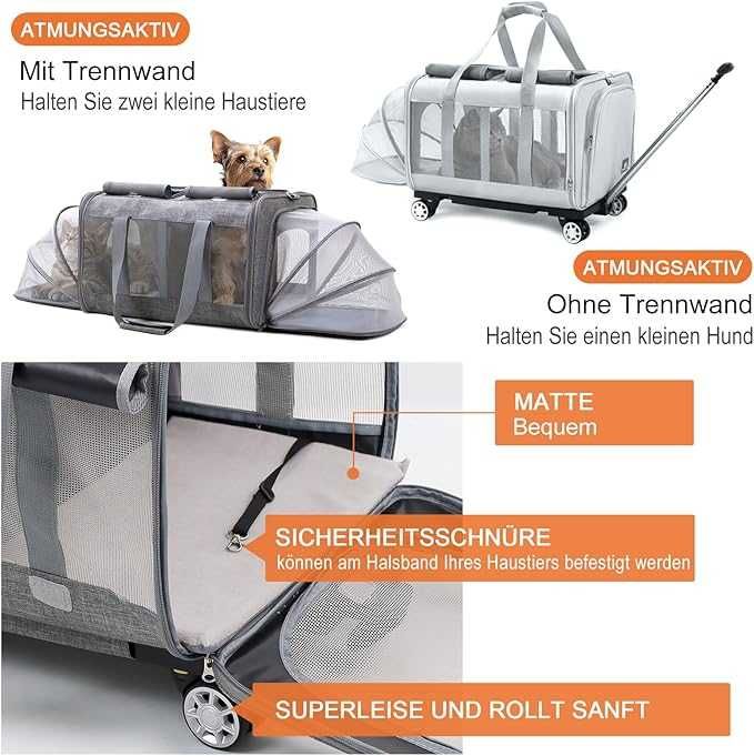 BEAUTYMONKEY.K Geantă de transport pentru 2 animale