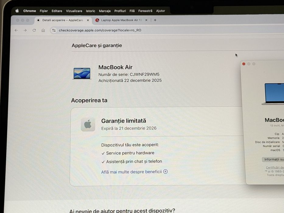 Macbook Air M4 24 GB RAM 512 SSD NOU CU GARANȚIE 1AN