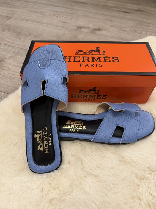 Papuci Hermes bleo noi in cutie