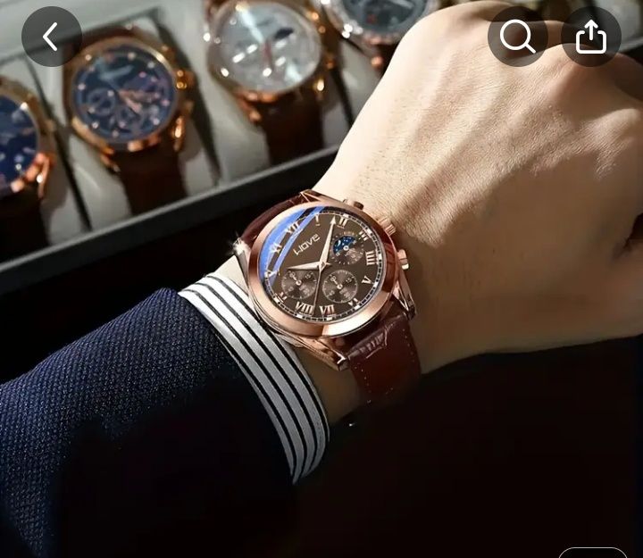 Нов автоматичен часовник за мъже, бизнес моден универсален, златен часовник, унисекс