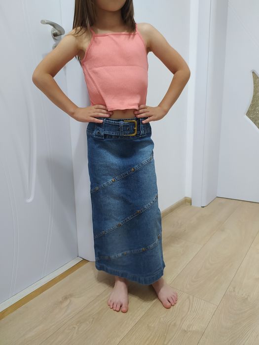 Детска дълга дънкова пола