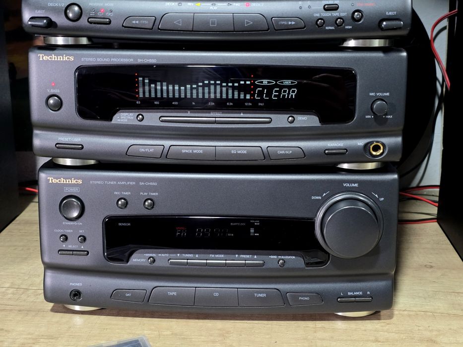 Linie audio TECHNICS CH-550, cd-player, procesor, receiver, deck, boxe