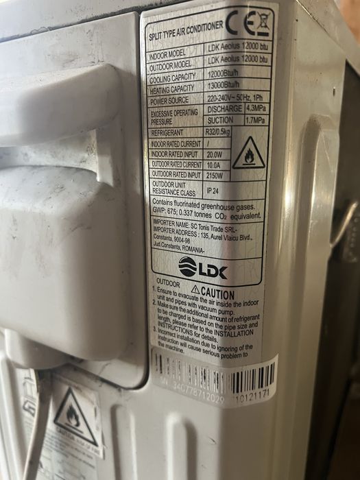 Aer conditionat LDK. INVERTER. 12.000 BTU