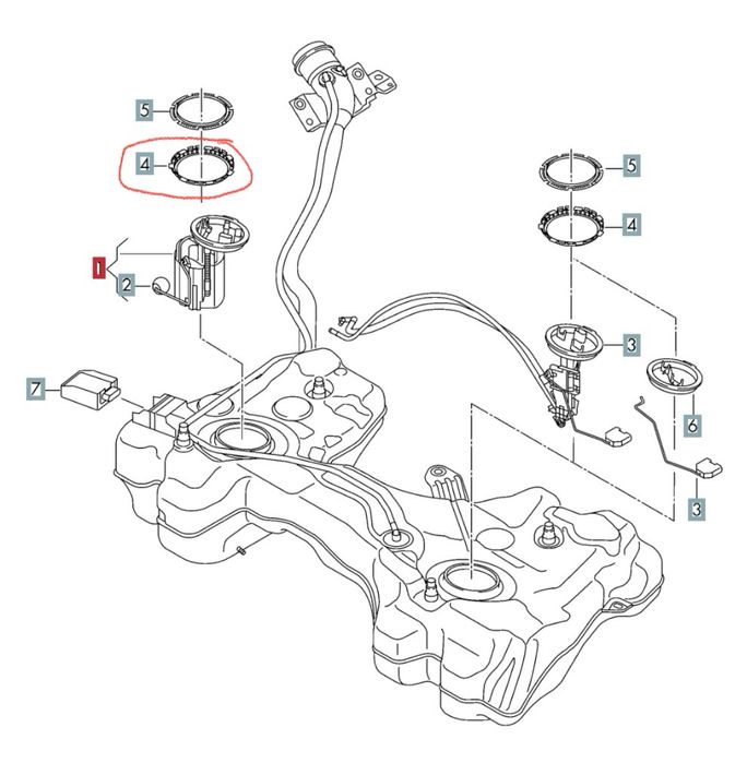 Прокладка (уплотнитель) бензонасоса и бензобака Skoda Kodiaq