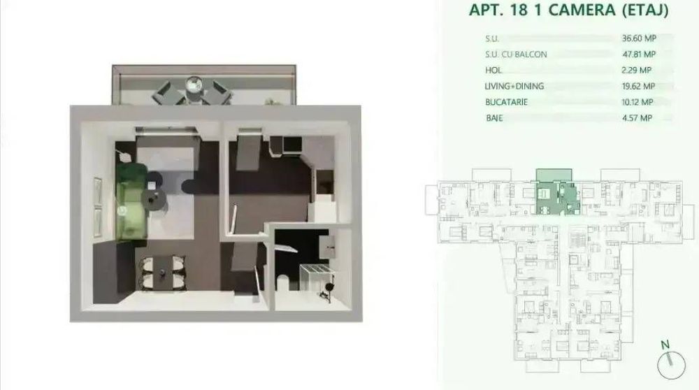 Garsoniera cu balcon 11,21mp | Metrou Mihai Bravu I COMISION 0 %