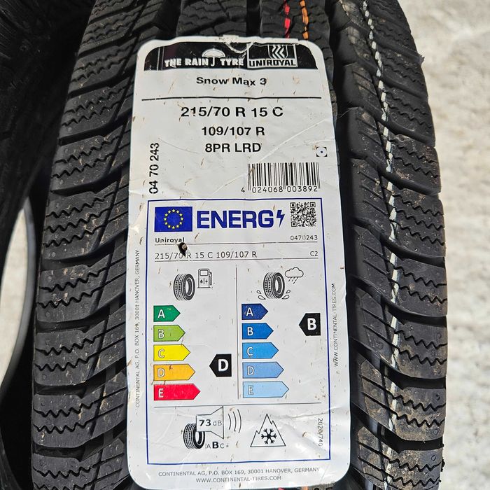 2 Нови зимни гуми 215/70R15C Uniroyal Snow Max 3 109/107R DOT3925