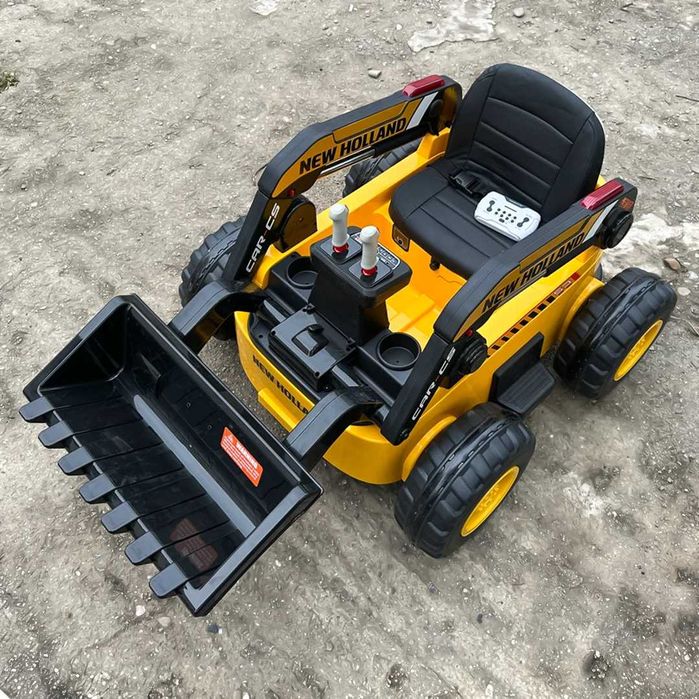 Excavator cu incarcator frontal electric NEW Holland 4x 75W 12V Yellow