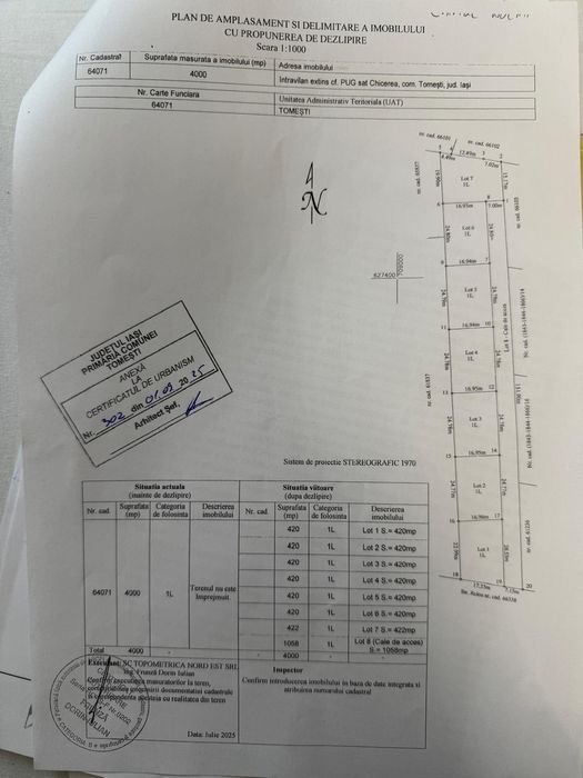 Teren 571 mp Chicerea-Tomesti