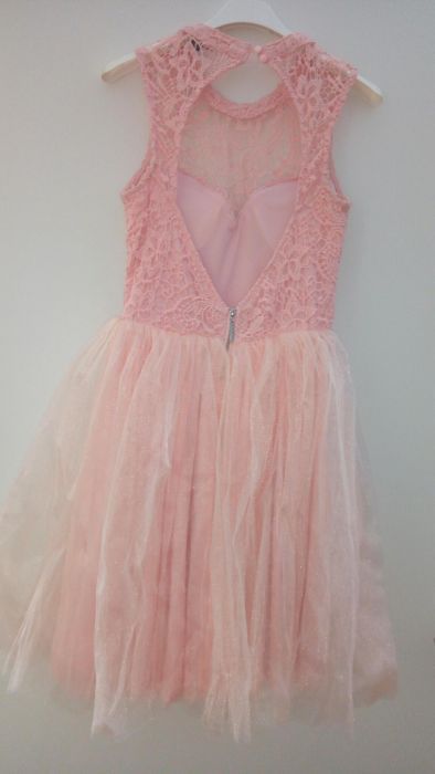 Уникална официална рокля цвят "пудра"