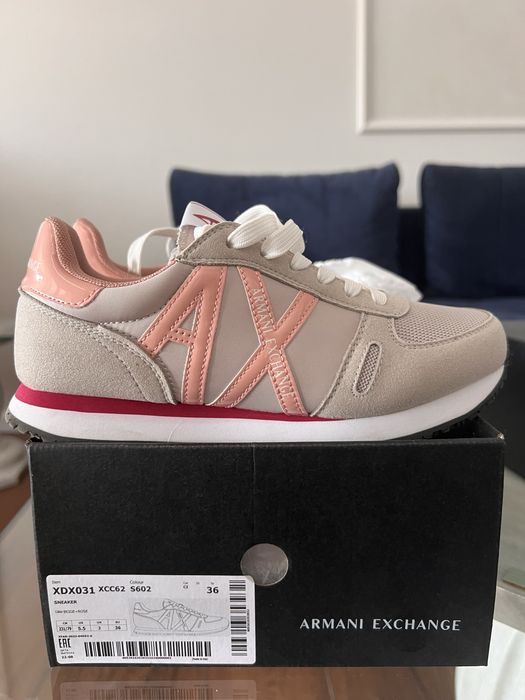 Adidasi Armani Exchange roz cu alb