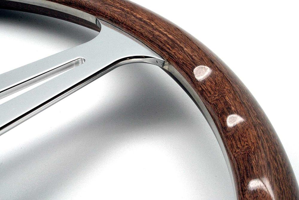 Махагонов дървен волан LUISI Montecarlo Италия 39см Ръчна изработка