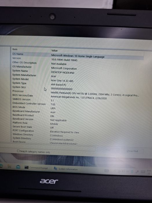 Laptop ACER ONE 14 Z2-485