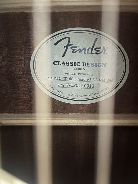 Гитара Fender cd-60