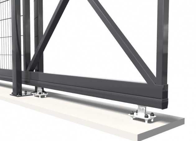 Poartă autoportantă în consolă 4 m x 2 m – zincată și vopsită electrostatic RAL 7016