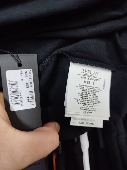 Оригинална тениска REPLAY S нова мъжка черна реплей