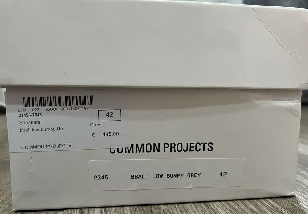 Sneakers Common Projects Bball Low Bumpy Grey EU42 – Made in Italy