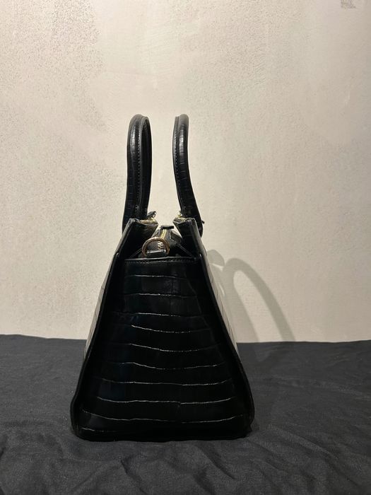 TWINSET croc-embossed tote bag крокодилска черна чанта