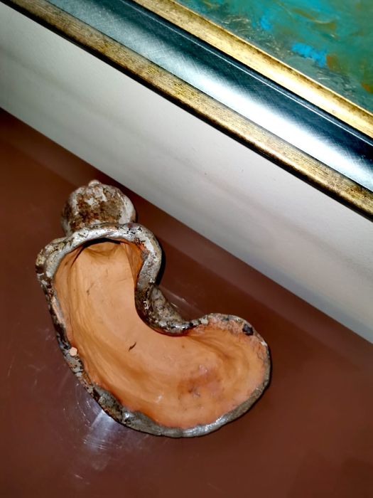 Керамична фигурa на котка тигър, ръчно изработена глазирана арт котка