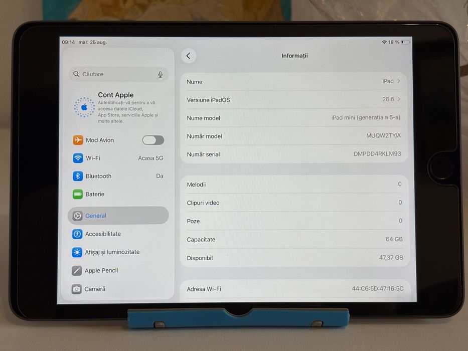 iPad Mini 5 Space Grey 64GB ca nouă!