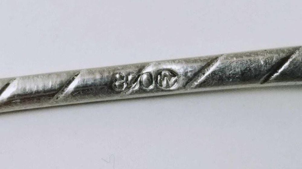 Lingurita argint 800, model floral , Germania, pentru zahar