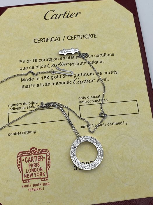 Colier Cartier Love White Gold 24K Diamond