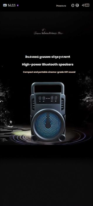 Boxa audio bluetooth sunet clar, baterie de lunga durata, slot SD card
