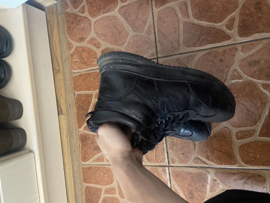 Зимние сапоги кожанные