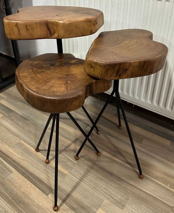 Produs Nou; Masuta; Lemn masiv de fag; Masa; Masute picioare metalice