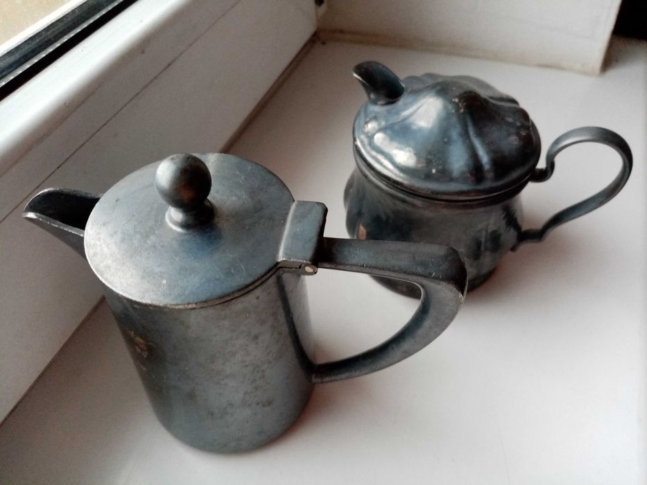 Letiera și zaharnita din alpaca argintata, vechi, perfecte functional