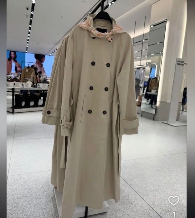 Плащ Zara с платком  новый