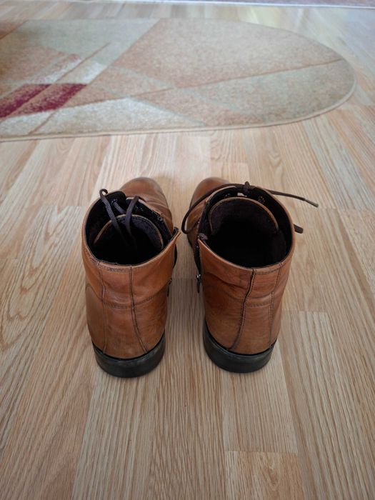 Черни кожени зимни боти